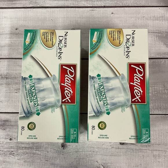 Playtex‎ Nurser Drop In Liners 8-1Ooz Lot Of 2 80 Liners Per Box BPA Free NEW - Picture 3 of 6